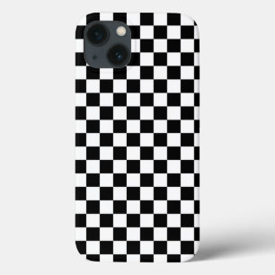 Schwarz-Weiß-Karo iPhone 13 Hülle