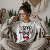 Schwarz-Weiß-Karo Cherry Mama Tri-Blend Shirt