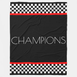 Schwarz-Weiß-Karo Fleecedecke