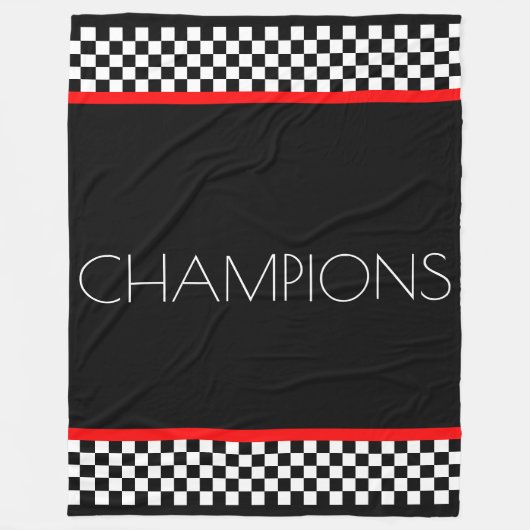 Schwarz-Weiß-Karo Fleecedecke (Vorderseite)