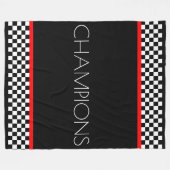 Schwarz-Weiß-Karo Fleecedecke (Vorderseite (Horizontal))