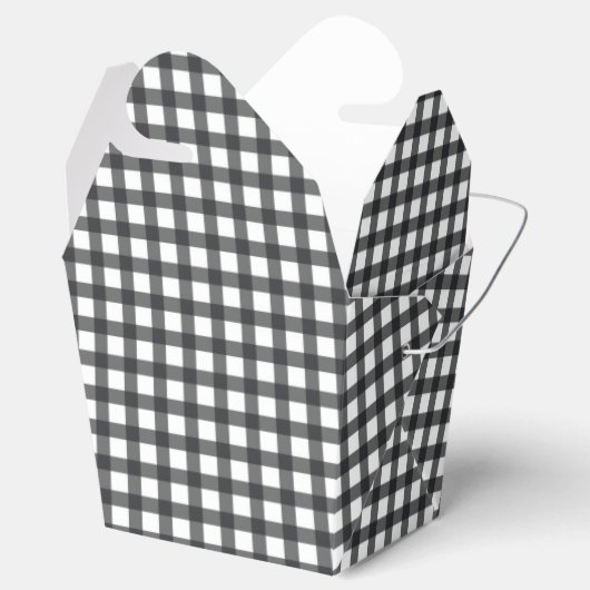 Schwarz-Weiß-Karo Gingham-Ausstieg Geschenkschachtel (Geöffnet)
