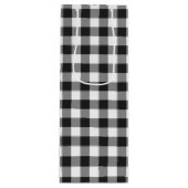 Schwarz-Weiß-Karo Gingham Kariert Geschenktüte Für Weinflaschen (Vorderseite)