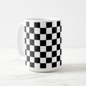 Schwarz-Weiß-Karo Kaffeetasse (Vorderseite Links)