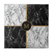 Schwarz-Weiß-Karo-Marmor - individuell anpassbar - Fliese (Vorderseite)