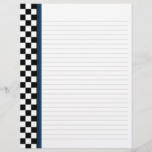 Schwarz-Weiß-Karo mit Blauer Akzent-Binder (Vorderseite)