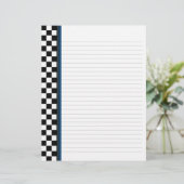 Schwarz-Weiß-Karo mit Blauer Akzent-Binder (Stehend Vorderseite)