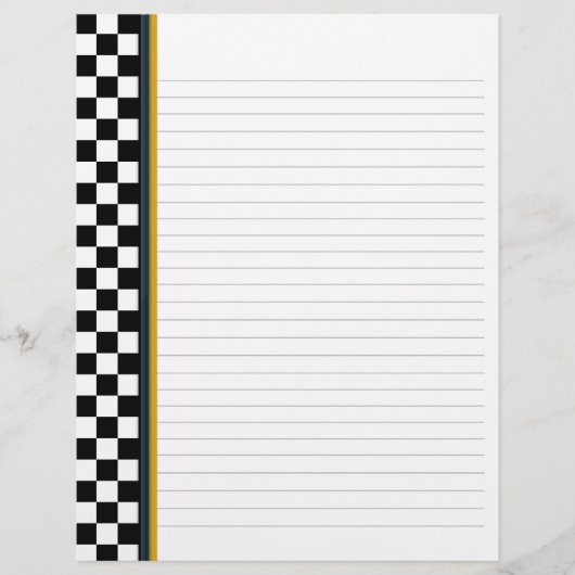 Schwarz-Weiß-Karo mit gelbem Accent Binder (Vorderseite)