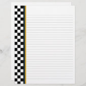 Schwarz-Weiß-Karo mit gelbem Accent Binder (Vorne/Hinten)