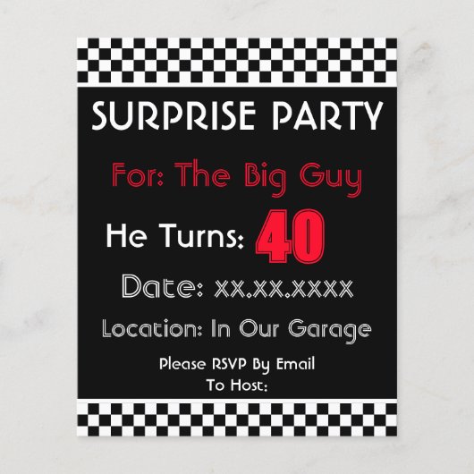 Schwarz-weiß Karo Party laden (Vorderseite)