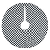 Schwarz-Weiß-Karo Polyester Weihnachtsbaumdecke (Vorderseite)