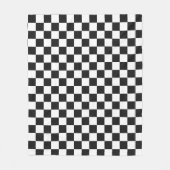 Schwarz-Weiß Karo Retro Modern Monochrom Fleecedecke (Vorderseite)