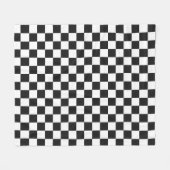Schwarz-Weiß Karo Retro Modern Monochrom Fleecedecke (Vorderseite (Horizontal))