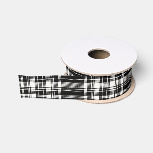 Schwarz-Weiß-Karo Ripsband (Spule)