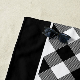 Schwarz Weiß Karo Strandtuch