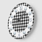 Schwarz-Weiß-Karo-Wandleuchte Große Wanduhr (Winkel)