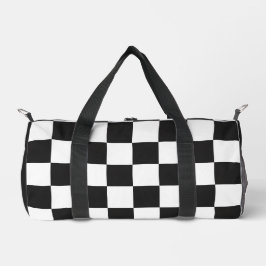 Schwarz-Weiß-Karomuster Klassiker Duffle Bag