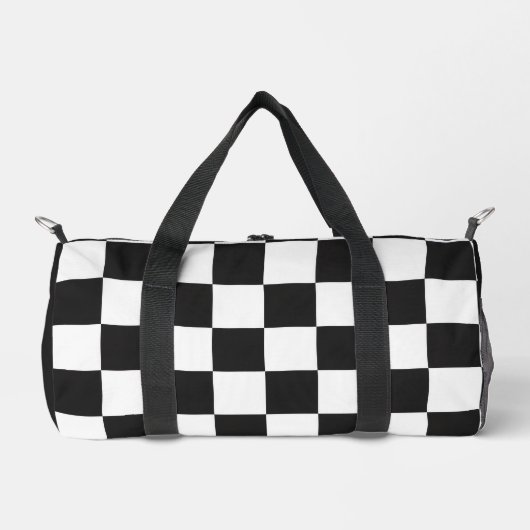 Schwarz-Weiß-Karomuster Klassiker  Duffle Bag (Vorderseite)