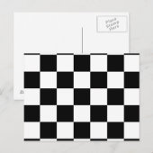 Schwarz-Weiß Karomuster Postkarte (Vorne/Hinten)