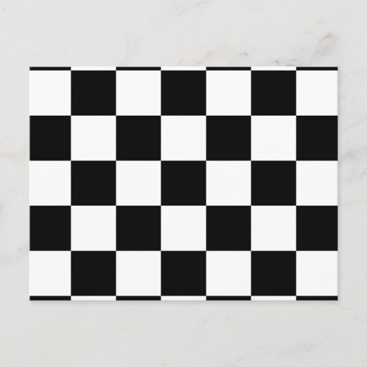 Schwarz-Weiß Karomuster Postkarte (Vorderseite)