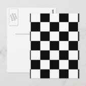 Schwarz-Weiß Karomuster Postkarte (Vorne/Hinten)