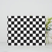 Schwarz-Weiß-Karos Doppelpapier (Stehend Vorderseite)
