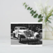 Schwarz-Weiß-Karte des Retro-Autos Excalibur Postkarte (Stehend Vorderseite)