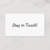 Schwarz-Weiß-Karte "Wir haben uns bewegt" mit/ Kle Visitenkarte (Rückseite)