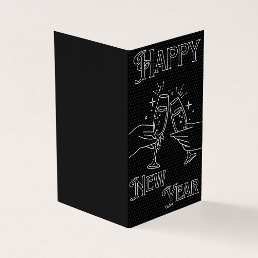 Schwarz-Weiß-Karten für das neue Jahr 25pk (Vorderseite)