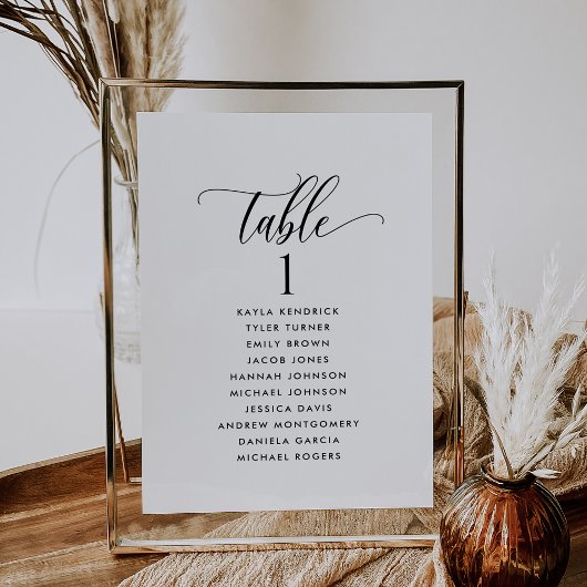 Schwarz-Weiß-Karten, Sitzplan-Karten mit Gästennam