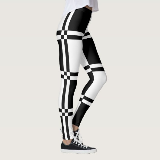 Schwarz-Weiß-Karton Leggings (Rechts)