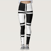 Schwarz-Weiß-Karton Leggings (Vorderseite)