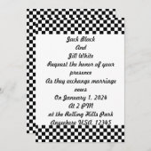 Schwarz-Weiß-Karton-Muster Einladung (Vorne/Hinten)