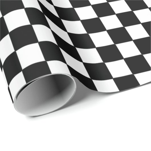 Schwarz-Weiß-Karton-Muster Geschenkpapier (Rolleneckpunkt)