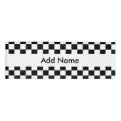 Schwarz-Weiß-Karton-Muster Namenschild (Vorderseite)