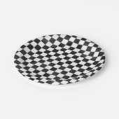 Schwarz-Weiß-Karton Pappteller (Schrägansicht)