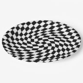 Schwarz-Weiß-Karton Pappteller (Schrägansicht)