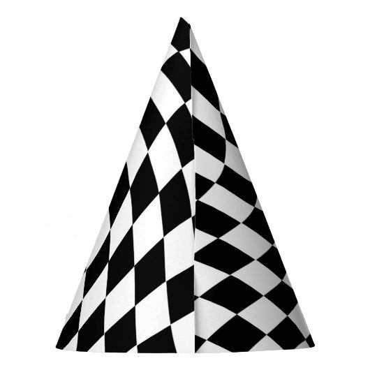 Schwarz-Weiß-Karton Partyhütchen (Rückseite)