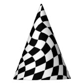 Schwarz-Weiß-Karton Partyhütchen (Vorderseite)