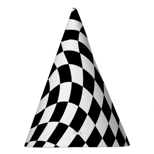 Schwarz-Weiß-Karton Partyhütchen (Rechts)