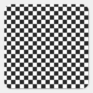 Schwarz-Weiß-Karton Quadratischer Aufkleber