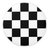 Schwarz-Weiß-Karton-/Rennflagge Keramikknauf (Vorderseite)