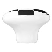 Schwarz-Weiß-Karton-/Rennflagge Keramikknauf (Seitenansicht)