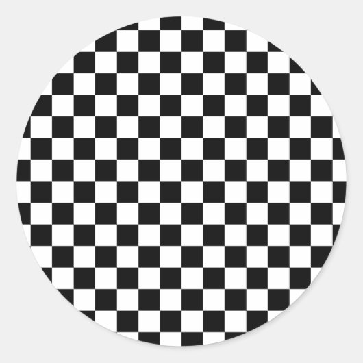 Schwarz-Weiß-Karton Runder Aufkleber (Vorderseite)