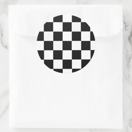 Schwarz-Weiß-Karton Runder Aufkleber (Tasche)