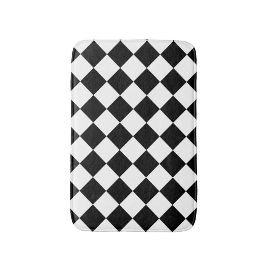 Schwarz-Weiß-Karton-Sichtflaggendesign Badematte (Vorderseite Vertikal)