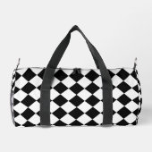 Schwarz-Weiß-Karton-Sichtflaggendesign Duffle Bag (Rückseite)