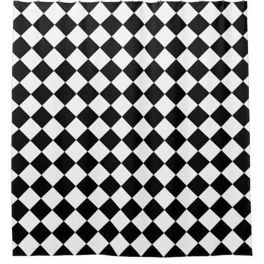 Schwarz-Weiß-Karton-Sichtflaggendesign Duschvorhang (Vorderseite)