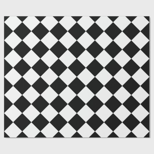 Schwarz-Weiß-Karton-Sichtflaggendesign Geschenkpapier (Flach)