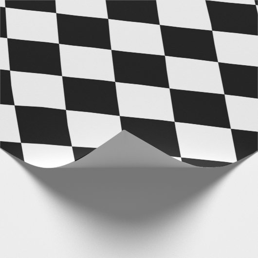 Schwarz-Weiß-Karton-Sichtflaggendesign Geschenkpapier (Ecke)